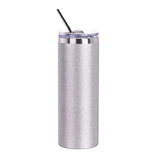 Picture of Skinny Tumbler 20oz SILVER Glitter
