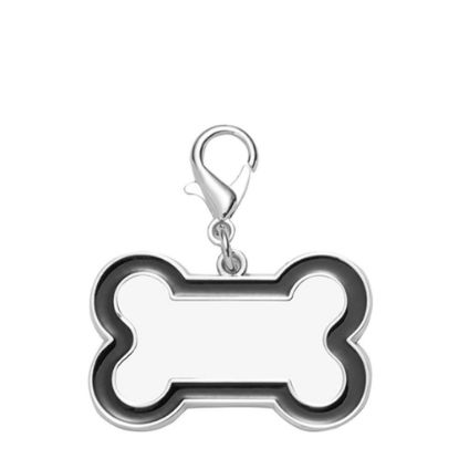 Picture of Pet Tag (DOG BONE Black edge) 3x4.5cm - Zinc alloy