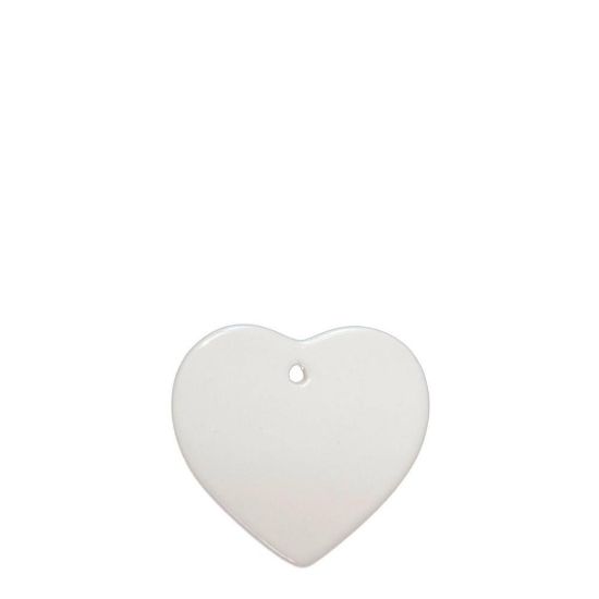 Picture of ORNAMENT CERAMIC with Hole - HEART 3"