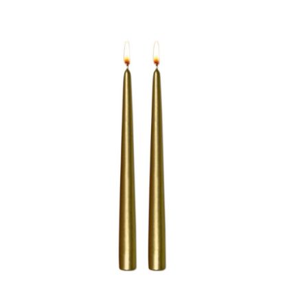 Picture of CANDLE TWIN 24CM-U.GOLD -98600