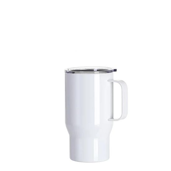 Picture of Travel Tumbler 550ml (White) Metal Handle with Lid