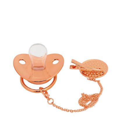 Picture of Baby Pacifier with Chain - Rose Gold