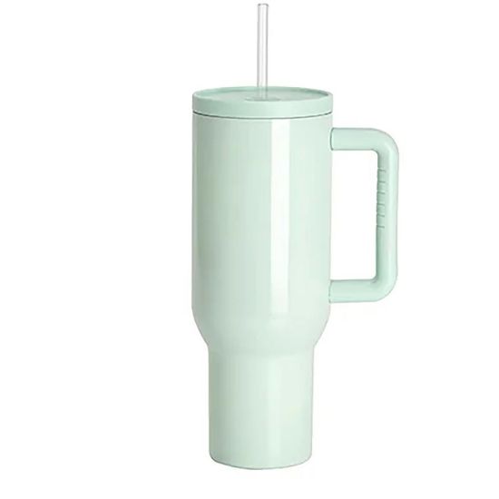 Picture of Travel Tumbler 1200ml (Green Light) Soft Grip Handle with Lid & Plastic Straw