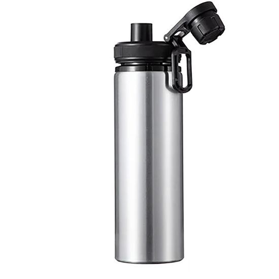 Picture of WATER BOTTLE - ALUMINUM (SILVER) 850ml with Black Cap